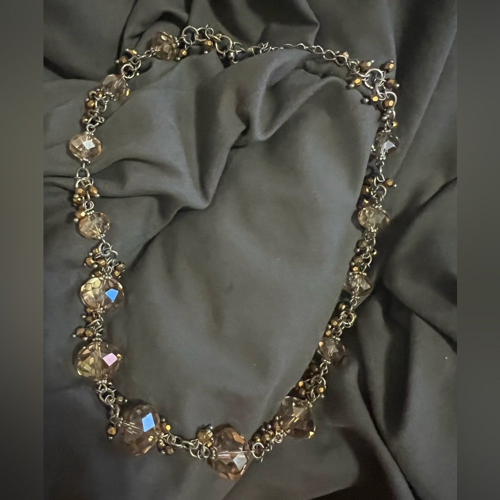 Peach beaded necklace